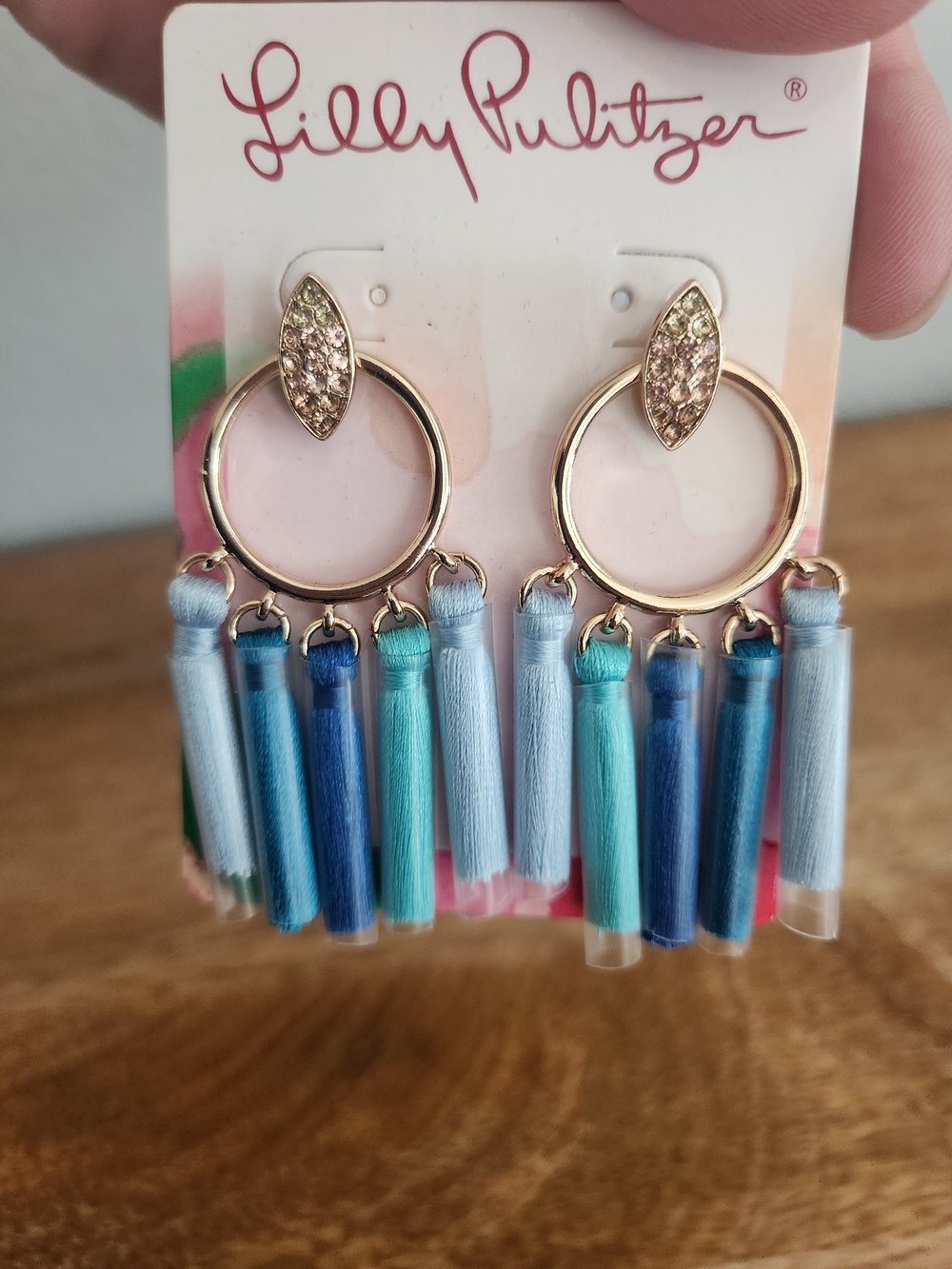 NWT LILY PULITZER NOM DE PLUME TASSLE EARRINGS